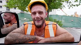 Construction worker gets played and gets sucked by a man instead of a woman