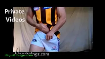 Footy Player shirtless Nylon Shorts Flexing Aussie Shirtless Zak Rogerz Video