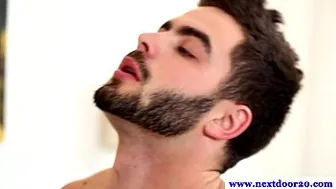 Handsome hairy gay enjoys oral session