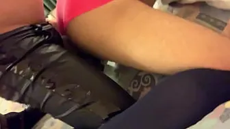 Fucking my regular in my new leather pants 2
