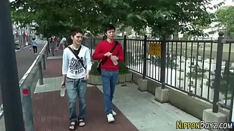 Asian twink cum covered